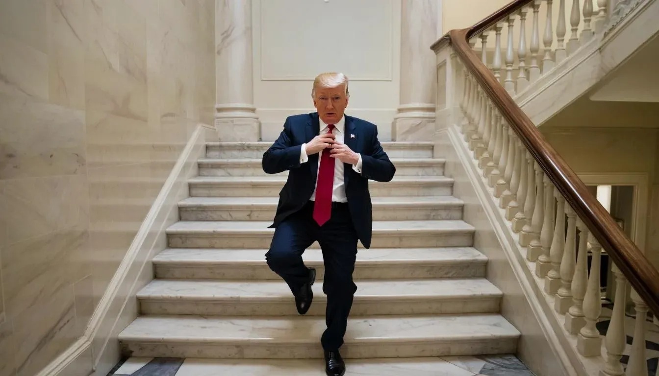 Трамп объяснил, почему не спотыкается на лестницах, как Байден