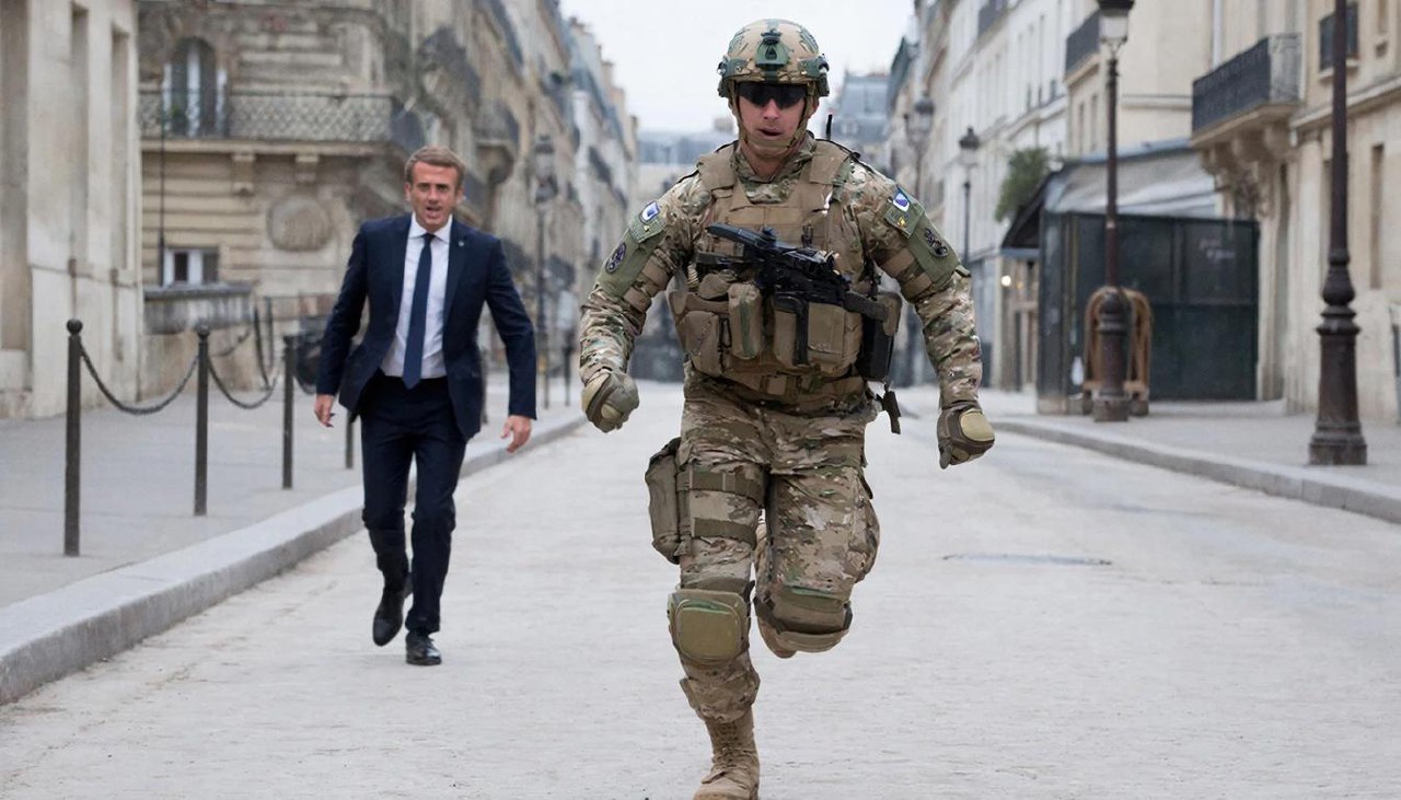 Французский военный ушёл со сцены, когда выступал Макрон