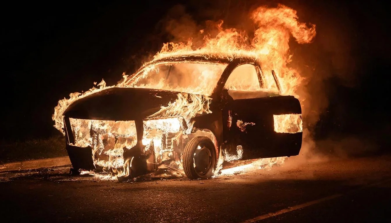 В Московском районе ночью сгорел «Крузак» экс-лидера ОПГ