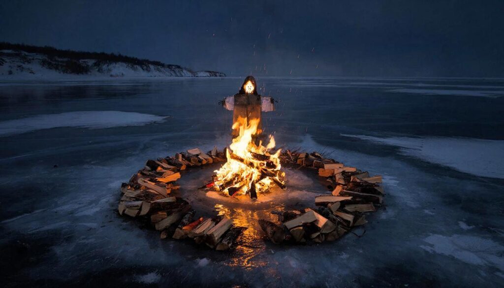 Чучело певца SHAMAN сожгли на Байкале