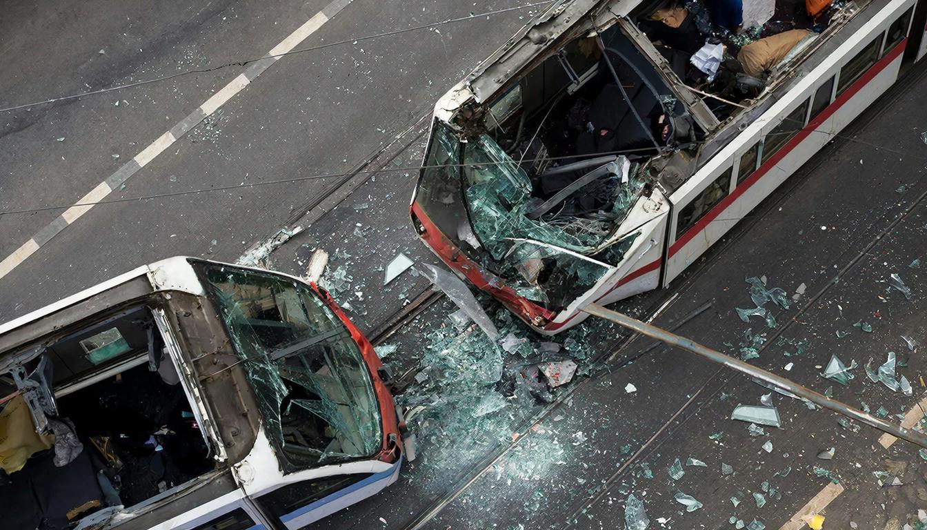 Шесть человек пострадали в столкновении трамваев на Петергофском шоссе