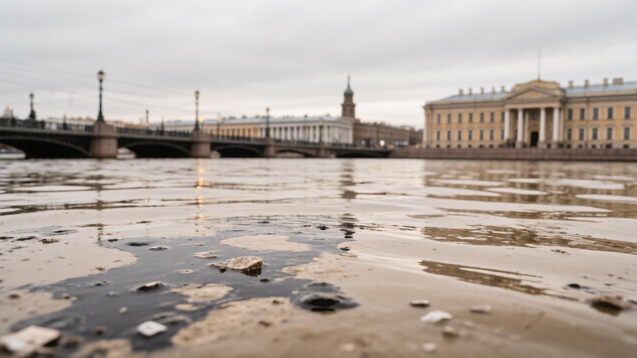 Возле Большого Обуховского моста от Невы исходит резкий химический запах
